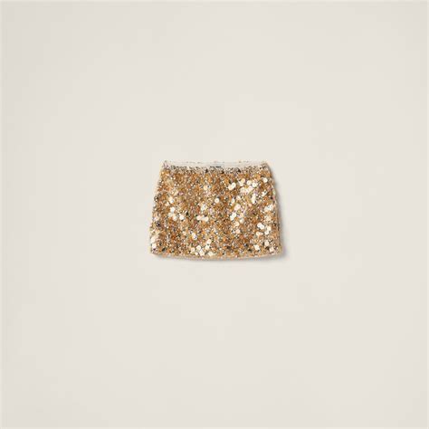 miu miu silk|Sand Beige Silk and wool skirt .